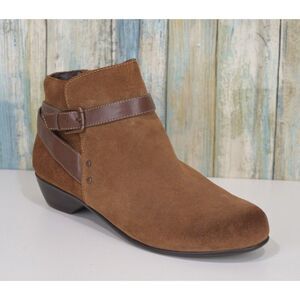 Comfortview Ankle Boots Size 9 Memory Foam Women's Brown Leather Booties